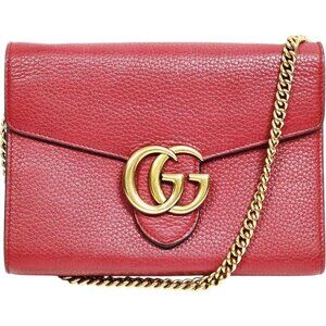 (S6) Gucci Crossbody Bag Red Leather